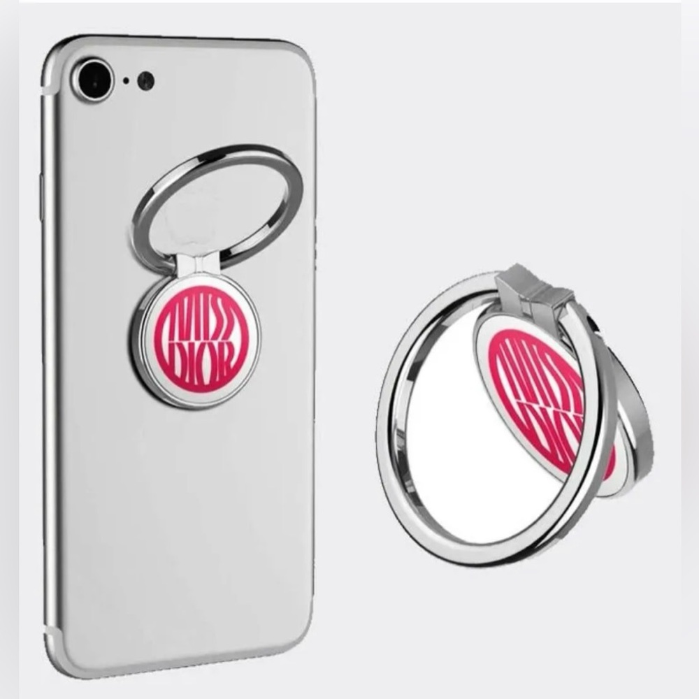 Dior Round Phone Ring Holder in Pink and Silver NWB